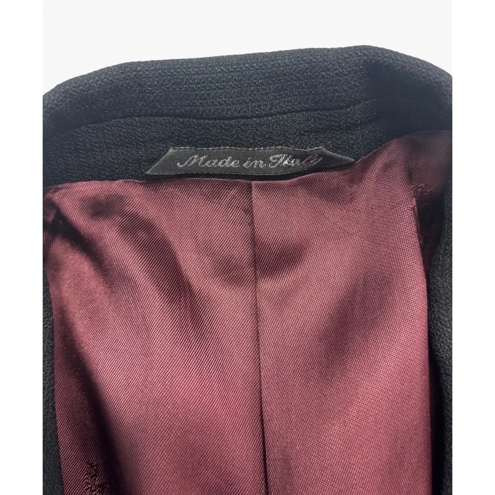vtg Gianfranco Ferre 42R 36x30 Black Tuxedo Suit Double Breasted Italy Pleated